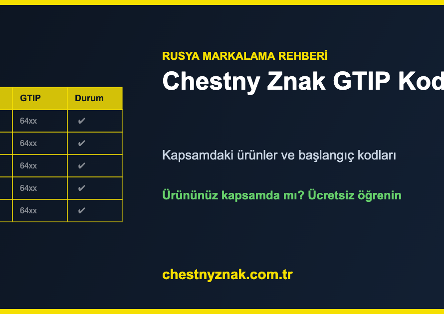 Chestny Znak GTIP kodları ve kapsamdaki ürünler — Rusya etiketleme referans