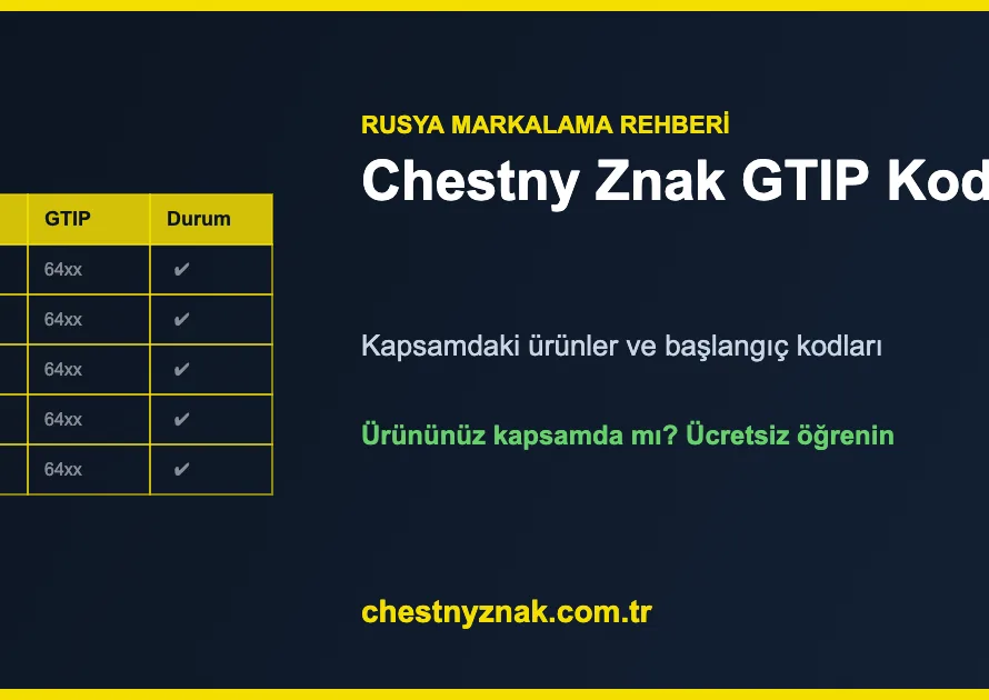Chestny Znak GTIP kodları ve kapsamdaki ürünler — Rusya etiketleme referans
